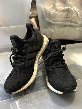 adidas Black Running Sneakers with White Sole